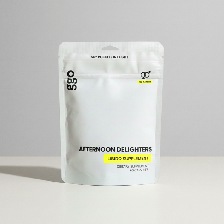 Afternoon Delighters Libido supplement in white packaging