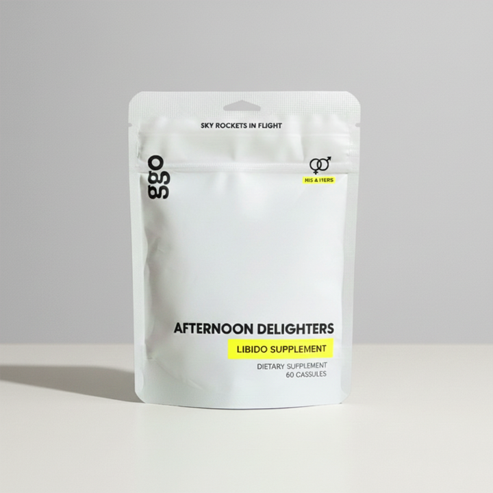 Afternoon Delighters Libido supplement in white packaging